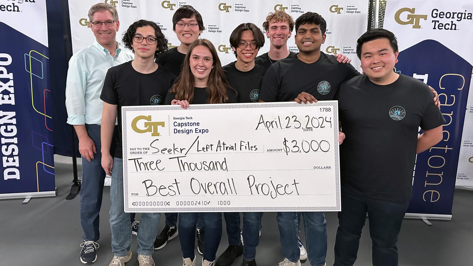 One of the two teams who tied for best overall at the Spring 2024 Capstone Design Expo.
