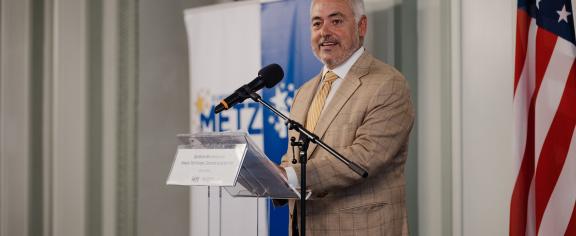 President Ángel Cabrera speaks in Metz on June 30